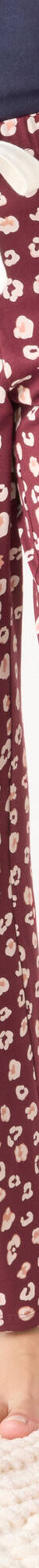 Pantalon pyjama coton imprimé "Beautiful" (bordeaux / écru) Pantalon pyjama coton imprimé "Beautiful" (bordeaux / écru)